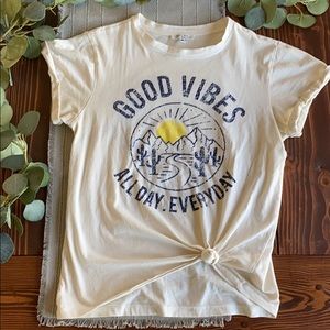 Good Vibes Tie Front T-Shirt